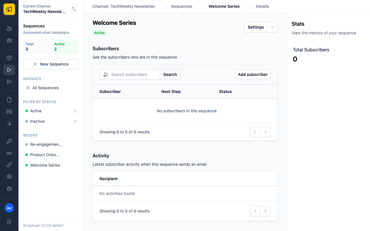 Sequence show page
